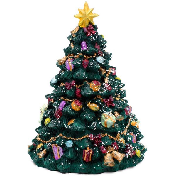 Spetebo Spieluhr im Retro Design - Oh Tannenbaum - drehend, (16 cm großer Baum, 1-tlg), Drehscheibe zum Aufziehen unter dem Tannenbaum
