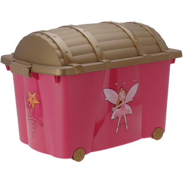Spetebo Spielzeugtruhe Kinder Rollbox PRINZESSIN mit Deckel 57 Liter (Set, 1 St., Box mit Deckel), Kinderzimmer, Aufbewahrung, Rollbox, kinderleicht verschließe