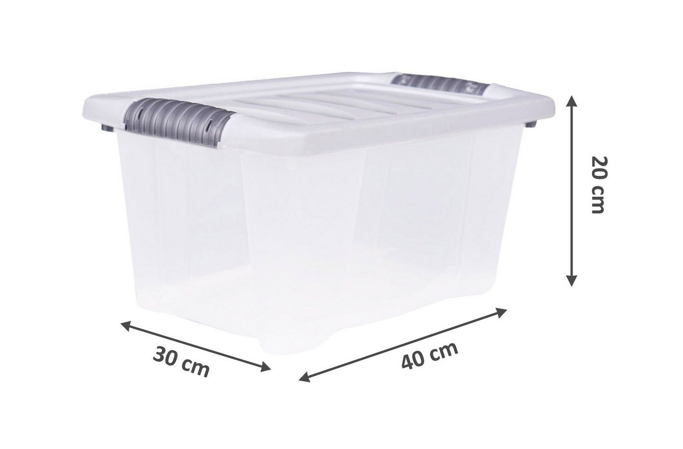 Spetebo Stapelbox 3er Stapelbox Multi Allzweck Box mit Deckel - 7 L (Set, 1 St., 3er Set), Deckel mit Klappverschlüssen und Griffen – Bild 2 von 3