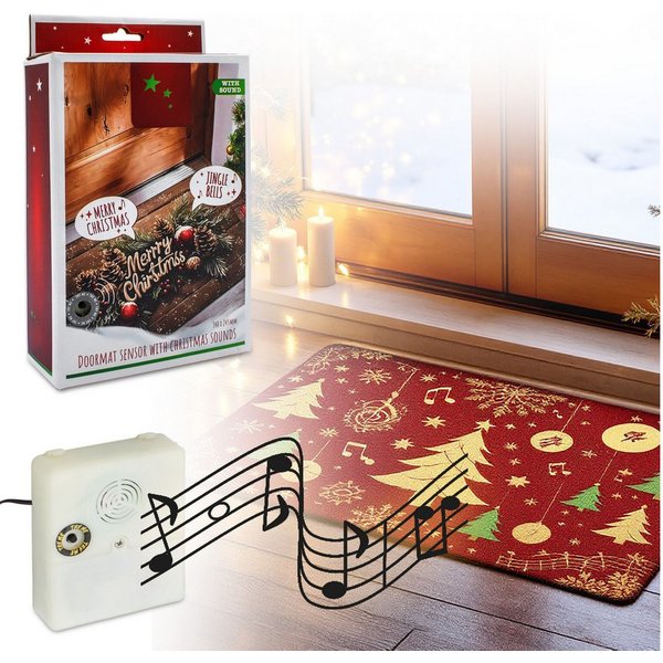 Spetebo Teppichunterlage Weihnachtsmusik Türmatten Sensor mit 2 Liedern - 34 x 24 cm, (Anzahl, 1-St., Stück), spielt 2 verschiedene Weihnachtslieder