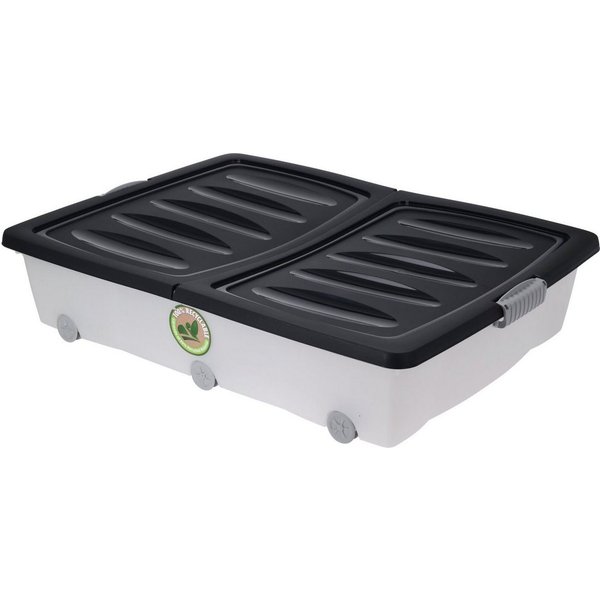 Spetebo Unterbettkommode Unterbettkommode mit Rollen - 60 Liter / schwarz