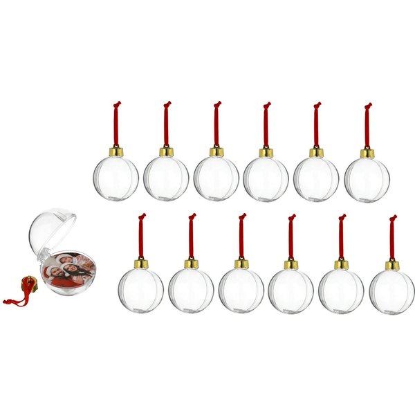 Spetebo Weihnachtsbaumkugel DIY Christbaum Kugeln - 12er Set - Weihnachten, individuell personalisierbar