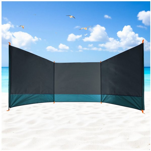 Spetebo Windschutz Strand Windschutz grau mit Tragetasche - 400 x 140 cm, Personen: 6 (Anzahl, 1 tlg., Stück), Inklusive Tragetasche