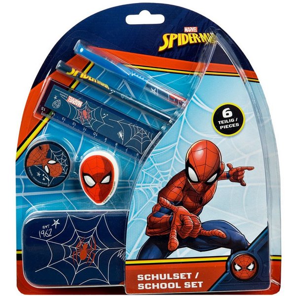 Spiderman Federmäppchen Schulset – 6-teiliges Schreibwaren-Set für Kinder