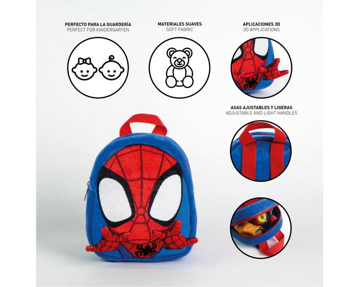 Spiderman Kinderrucksack Vorschulrucksack Weicher Plüsch-Rucksack für Jungen & Mädchen – Bild 5 von 5