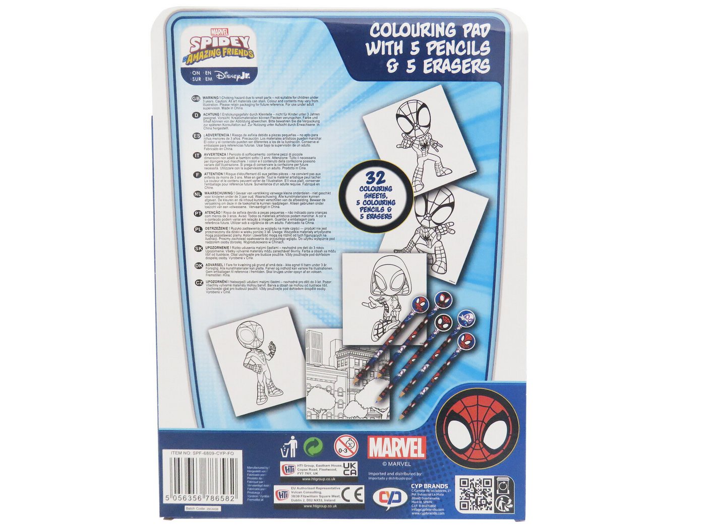 Spiderman Malbuch mit Radierstiften 32 Malseiten 5 Buntstifte und 5 Radiergummis – Bild 2 von 5