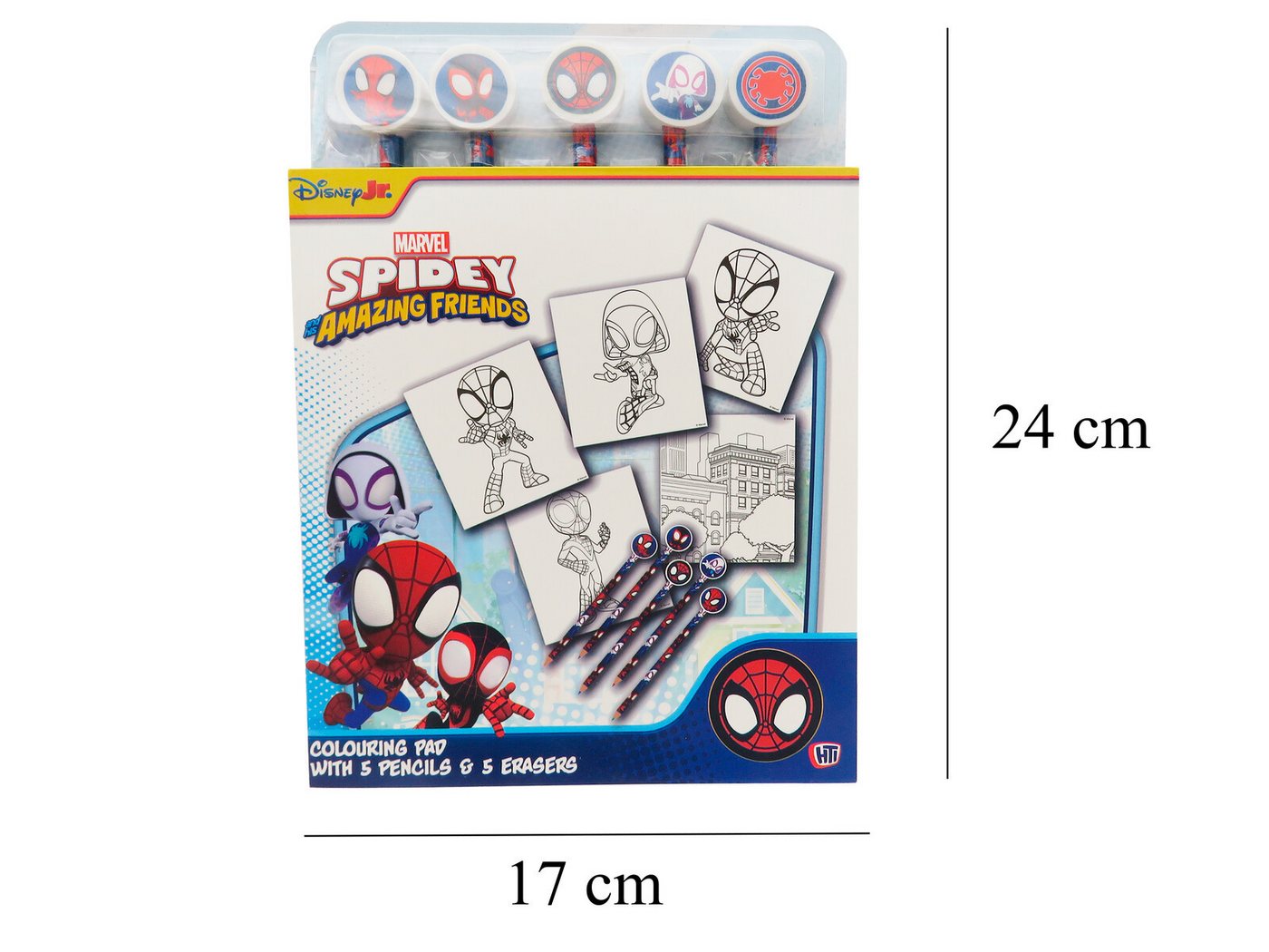 Spiderman Malbuch mit Radierstiften 32 Malseiten 5 Buntstifte und 5 Radiergummis – Bild 3 von 5