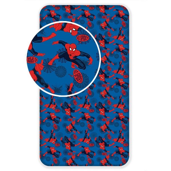 Spiderman Matratze, Decken, Spannbetttuch Baumwoll-Bettlaken für Kinderbett (90x200 + 25 cm), Bezug: 90x200