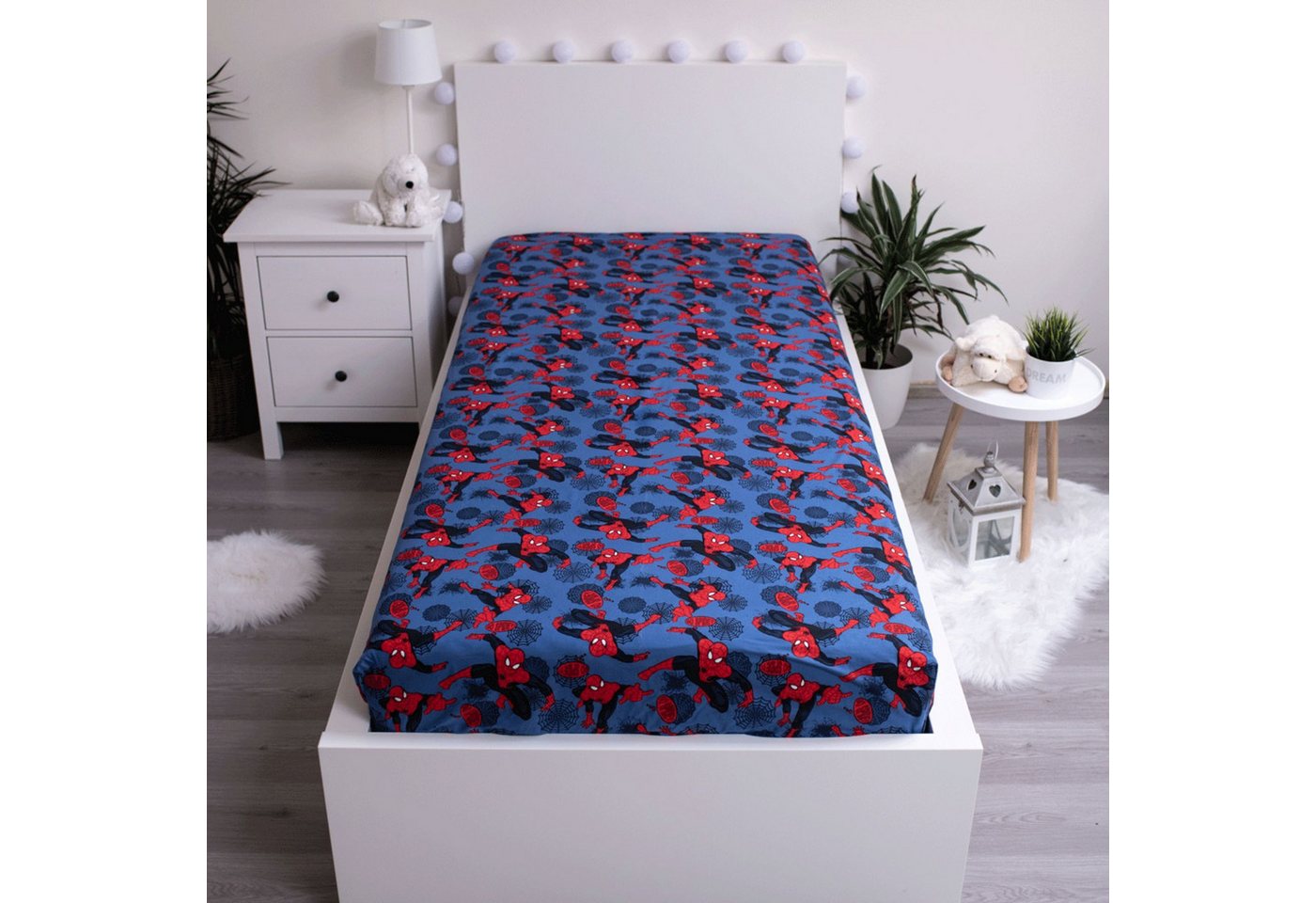 Spiderman Matratze, Decken, Spannbetttuch Baumwoll-Bettlaken für Kinderbett (90x200 + 25 cm), Bezug: 90x200 – Bild 2 von 3