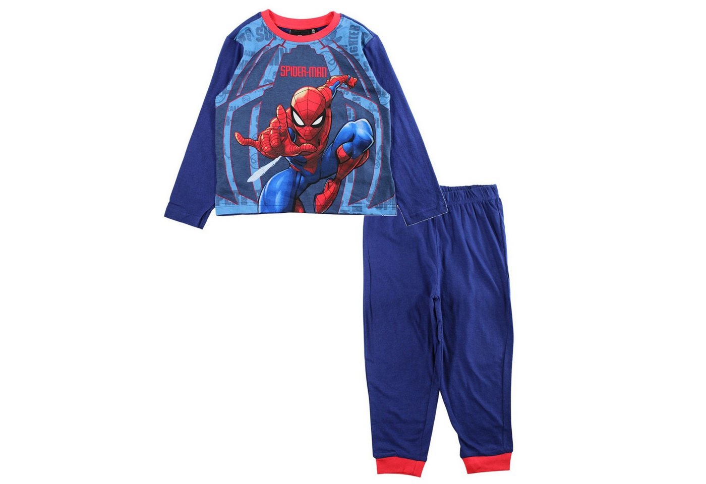 Spiderman Pyjama Kinder Pyjama Schlafanzug Langarm Zweiteiler aus Baumwolle (2 tlg) – Bild 2 von 2