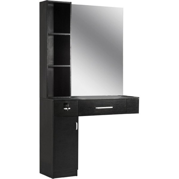 Barberpub Spiegelschrank Barberpub Friseurplatz Spiegeltisch mit Schubladen 3036BK