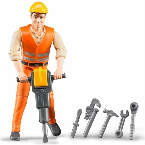 Bruder® Spielfigur bruder Bauarbeiter mit Zubehör, Spielfigur
