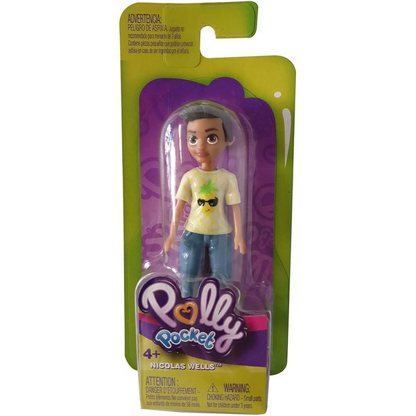 Polly Pocket Spielfigur Polly Pocket Einzelpuppe NICLAS mit blauer Hose, (1-tlg)