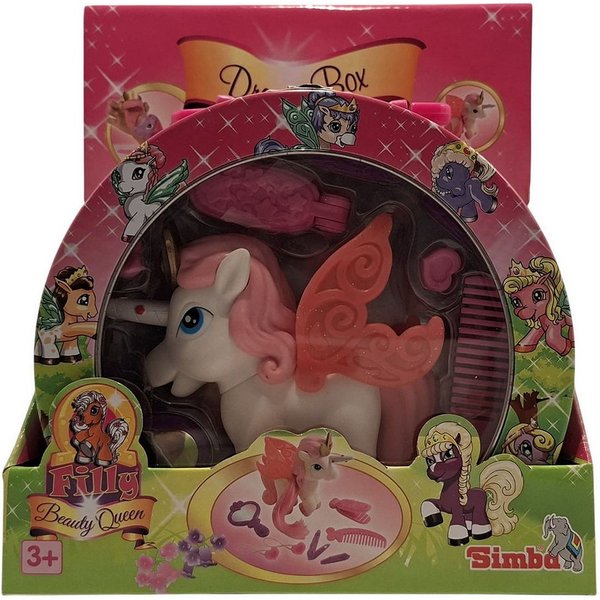 SIMBA Spielfigur Simba Filly Beauty Queen in Metallbox Einhorn Magic Spiel-Set Pferd
