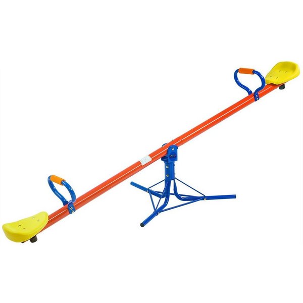 Spielwerk Einzelschaukel Wippe, für Kinder 70kg max 360° Drehbar Haltegriffe Gartenwippe Kinderwippe
