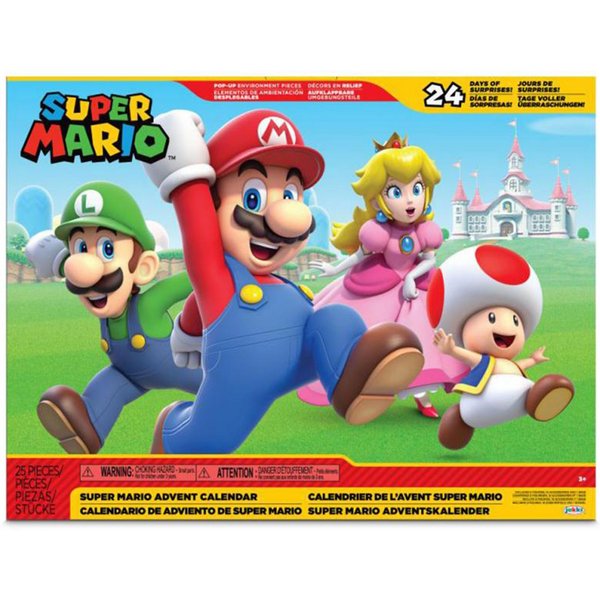 Super Mario Spielzeug-Adventskalender Nintendo Super Mario Adventskalender mit goldenen Mario & Bullet Bill (24-tlg), 24 Türchen