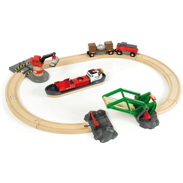 BRIO® Spielzeug-Eisenbahn BRIO® WORLD, Container Hafen Set, (Set)
