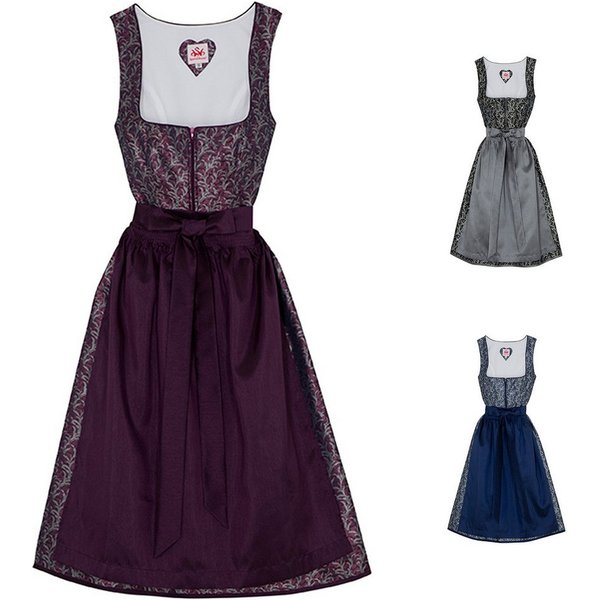 Spieth & Wensky Dirndl Elsa-Dirndl Elsa 2-teiliges Midi-Dirndl Kleid Dirndl Trachtenkleid