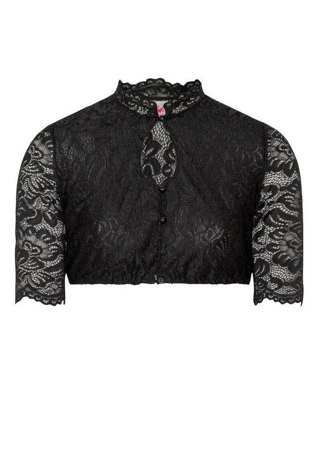 Spieth & Wensky Dirndlbluse Dirndlbluse - AMERIKA - offweiß, schwarz – Bild 2 von 2