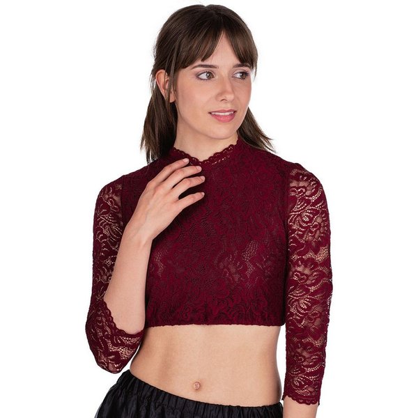 Spieth & Wensky Dirndlbluse Dirndlbluse - AMSTERDAM - dunkelblau, dunkelrot