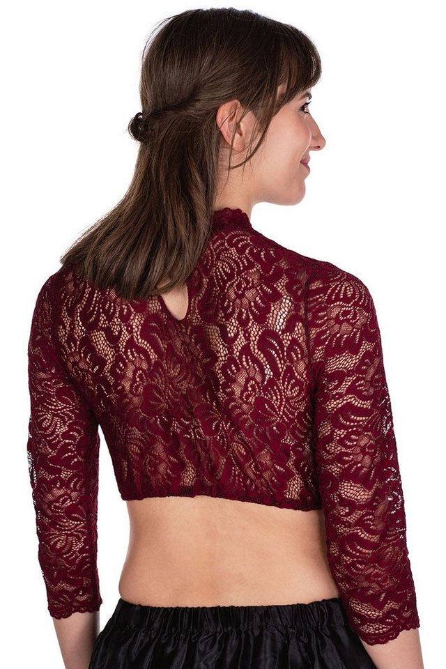 Spieth & Wensky Dirndlbluse Dirndlbluse - AMSTERDAM - dunkelblau, dunkelrot – Bild 2 von 5