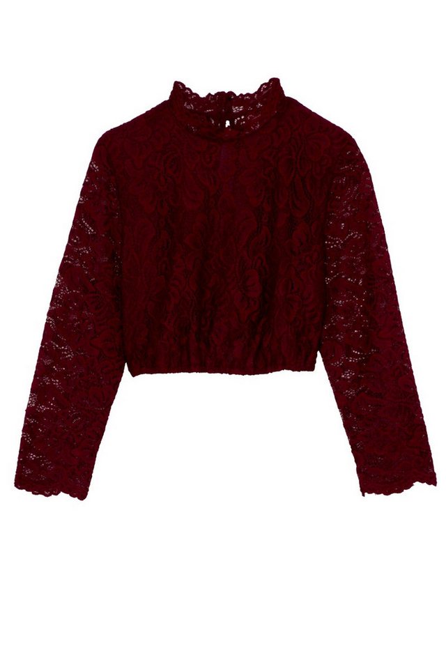 Spieth & Wensky Dirndlbluse Dirndlbluse - AMSTERDAM - dunkelblau, dunkelrot – Bild 5 von 5