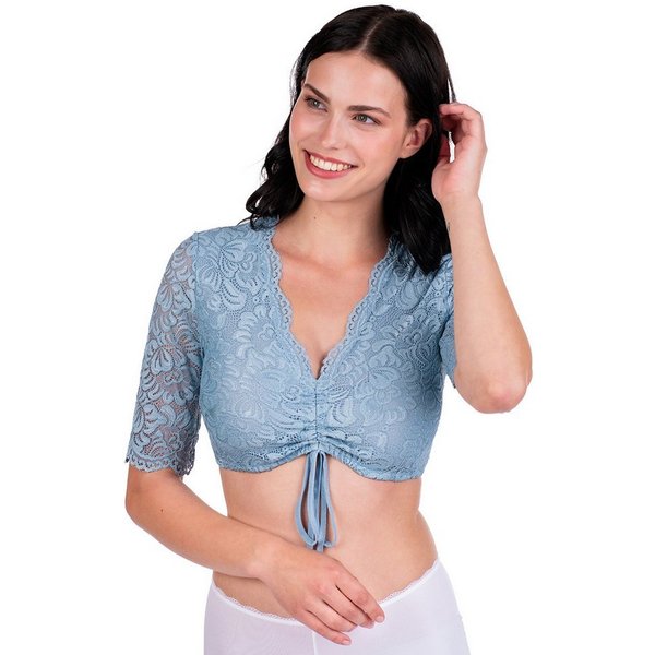 Spieth & Wensky Dirndlbluse Dirndlbluse - ANSBACH - hellblau
