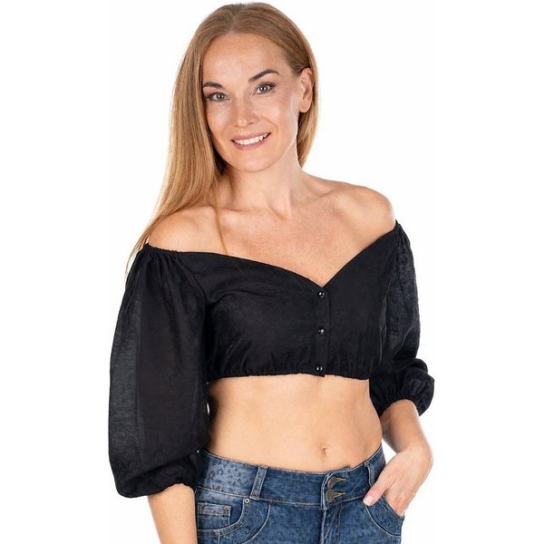 Spieth & Wensky Dirndlbluse Dirndlbluse - GERM - schwarz, offweiß