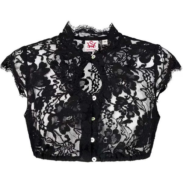 Spieth & Wensky Dirndlbluse Dirndlbluse Grimaldi schwarz