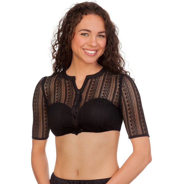 Spieth & Wensky Dirndlbluse Dirndlbluse - HIRSE - creme, schwarz
