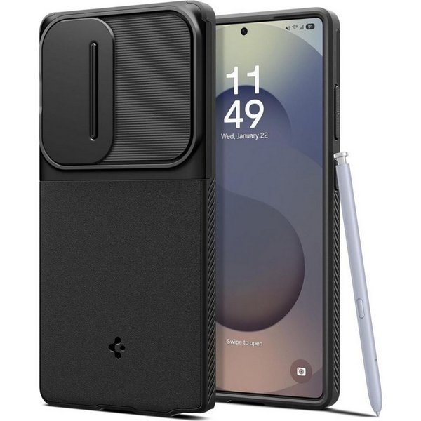 Spigen Handyhülle Optik Armor Kompatibel mit Samsung Galaxy S25 Ultra Schwarz 6,9, Für Samsung Galaxy S25 Ultra professioneller Kamerarand