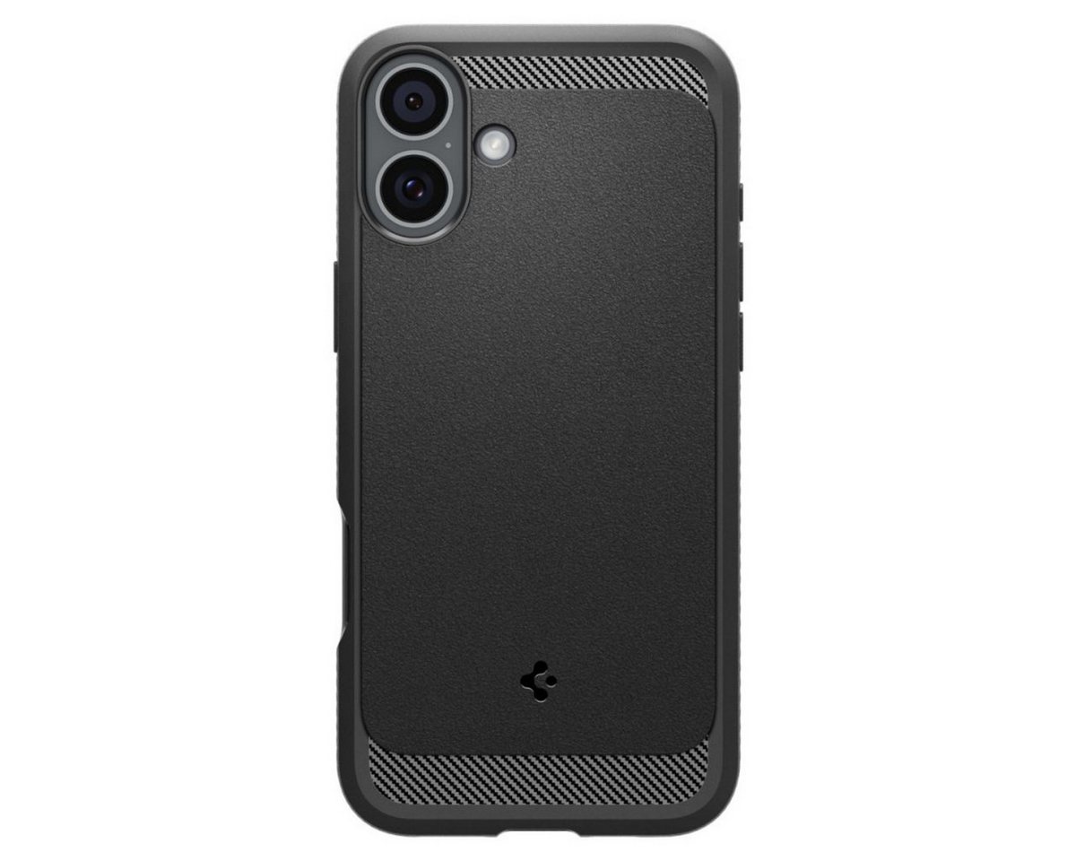 Spigen Handyhülle Rugged Armor Schwarz mit Magnetfunktion Kompatibel mit iPhone 16 6,1, Robuste, matte Oberfläche mit integrierter Magnetfunktion – Bild 2 von 5