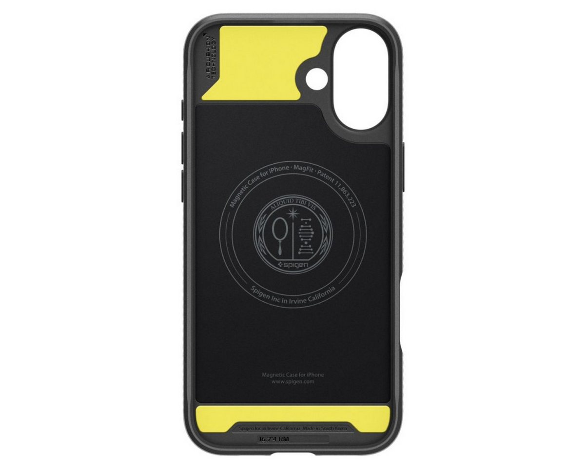 Spigen Handyhülle Rugged Armor Schwarz mit Magnetfunktion Kompatibel mit iPhone 16 6,1, Robuste, matte Oberfläche mit integrierter Magnetfunktion – Bild 4 von 5