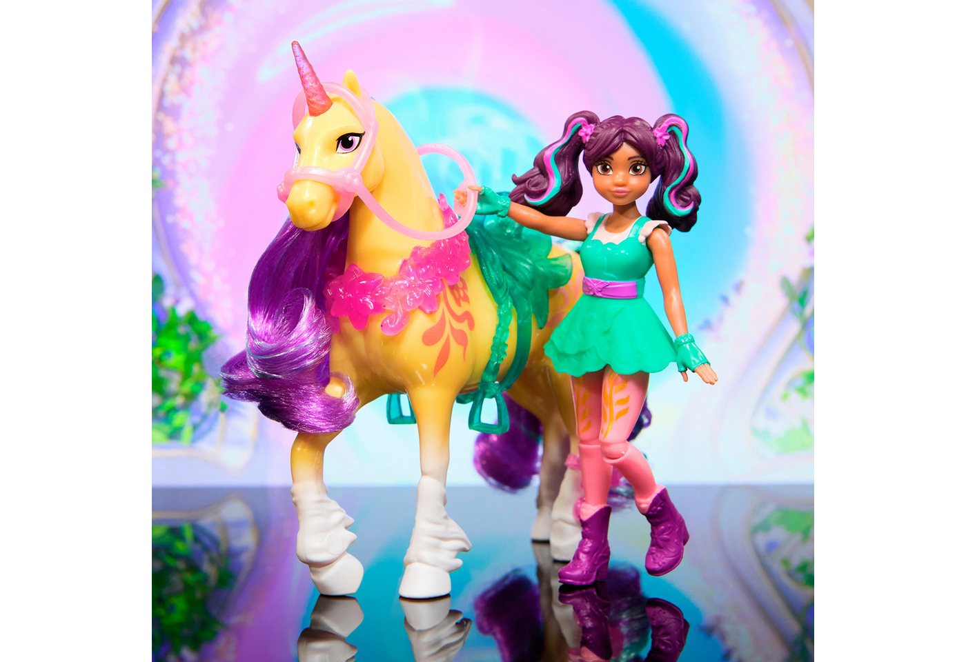 Spin Master Anziehpuppe Unicorn Academy - Ava & Einhorn Leaf, mit echter Mähne – Bild 3 von 5