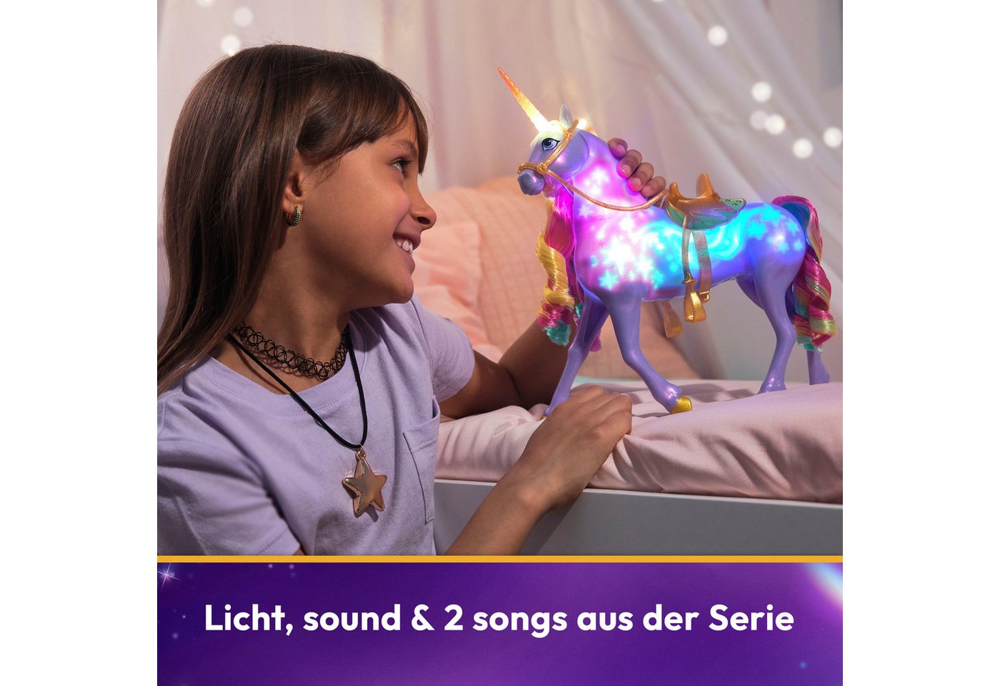 Spin Master Anziehpuppe Unicorn Academy - Interactive Rainbow Light-Up Wildstar & Sophia (Set), mit Licht- & Soundeffekt – Bild 2 von 5