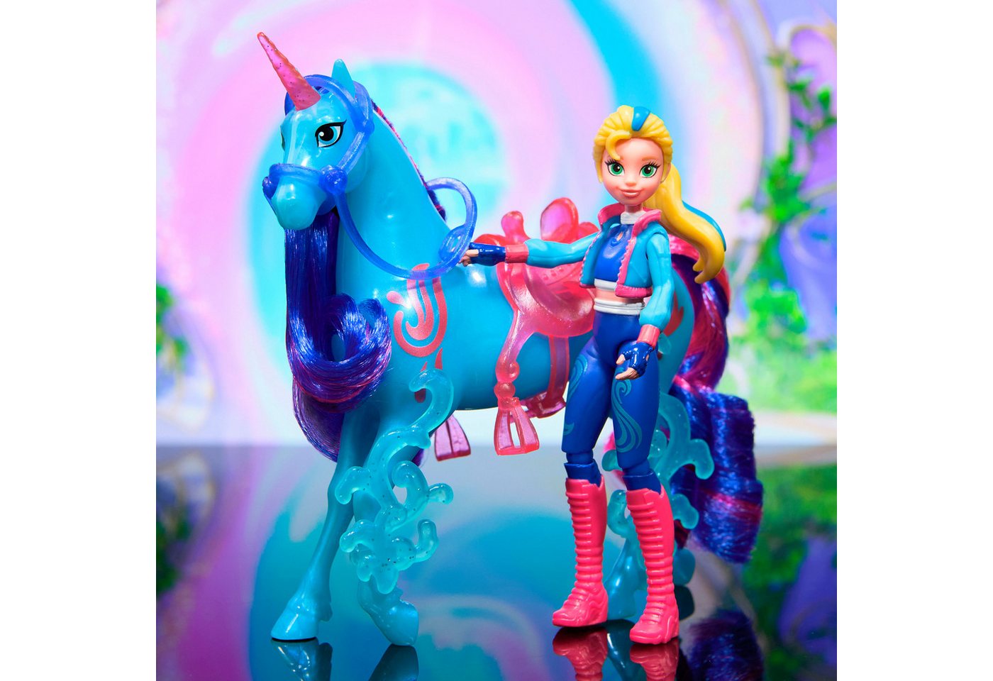 Spin Master Anziehpuppe Unicorn Academy - Isabel & Einhorn River, mit echter Mähne – Bild 3 von 5