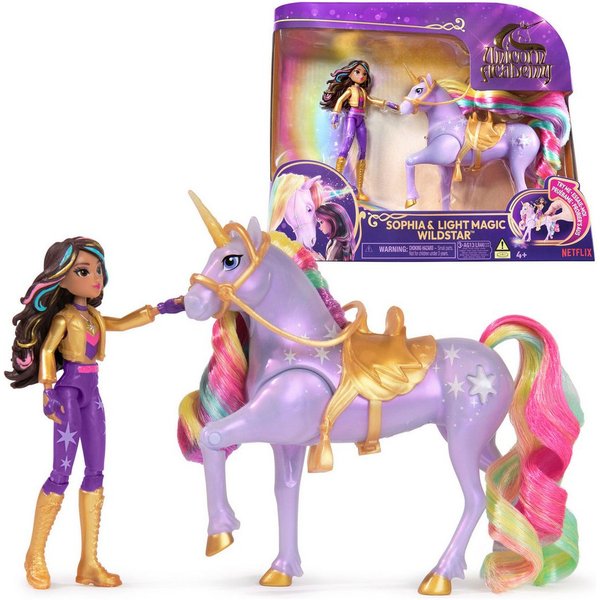 Spin Master Anziehpuppe Unicorn Academy - Small Doll & Unicorn - Sophia & Light Magic Wildstar