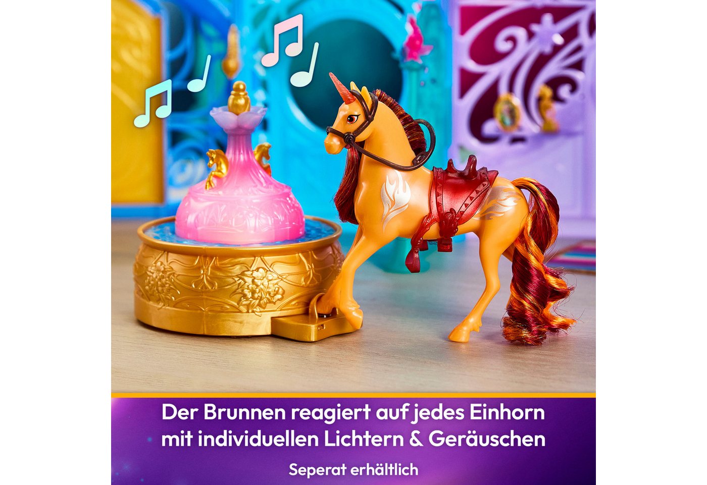 Spin Master Anziehpuppe Unicorn Academy - Stall Starglow Fountain & Stable, mit Licht und Sound – Bild 5 von 5