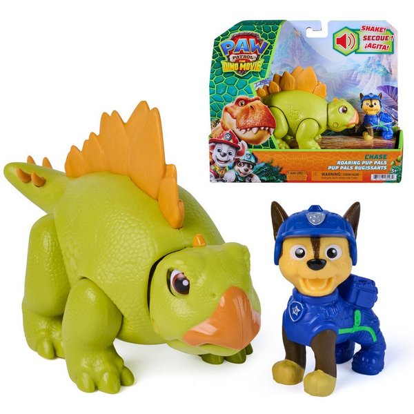 Spin Master Spielfigur PAW Patrol: Der Dino Film, Chase-Figur & brüllender Stegosaurus, mit Soundeffekten