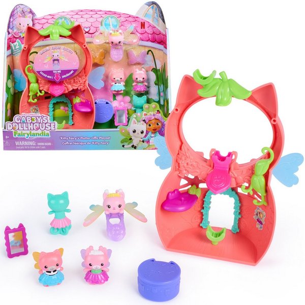 Spin Master Spielwelt Gabby’s Dollhouse – Flutter Fairy Spielset mit Ring und 12 Teilen