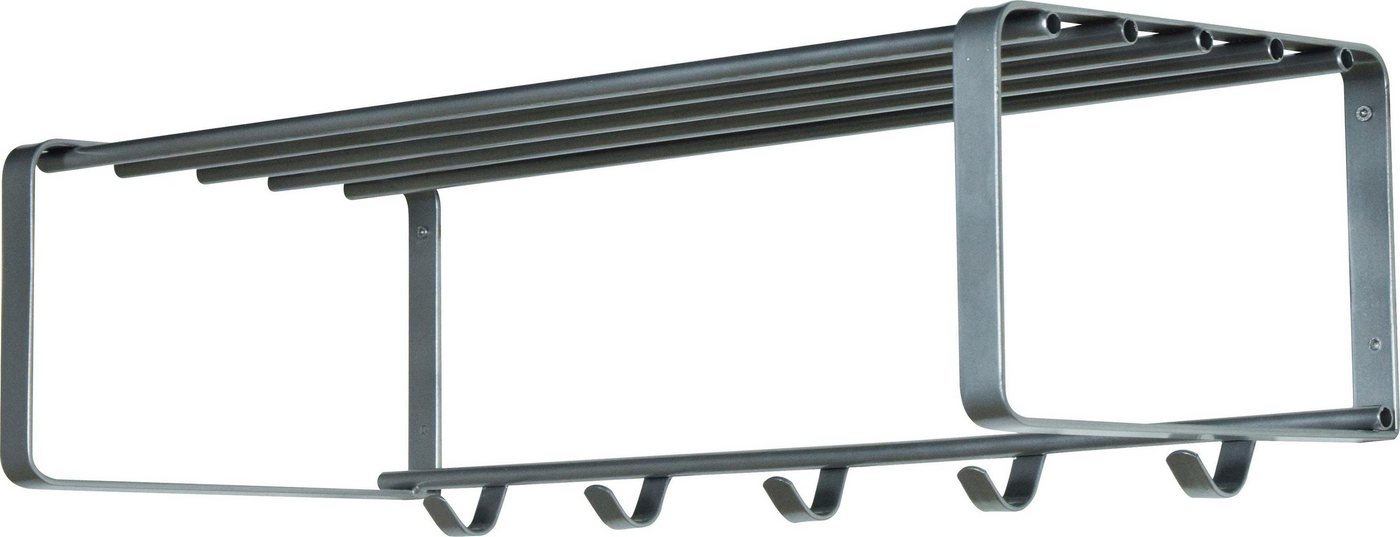 Spinder Design Garderobenleiste REX (1 St), Wandgarderobe aus Stahl mit Hutablage und 5 bzw. 7 Haken – Bild 3 von 5