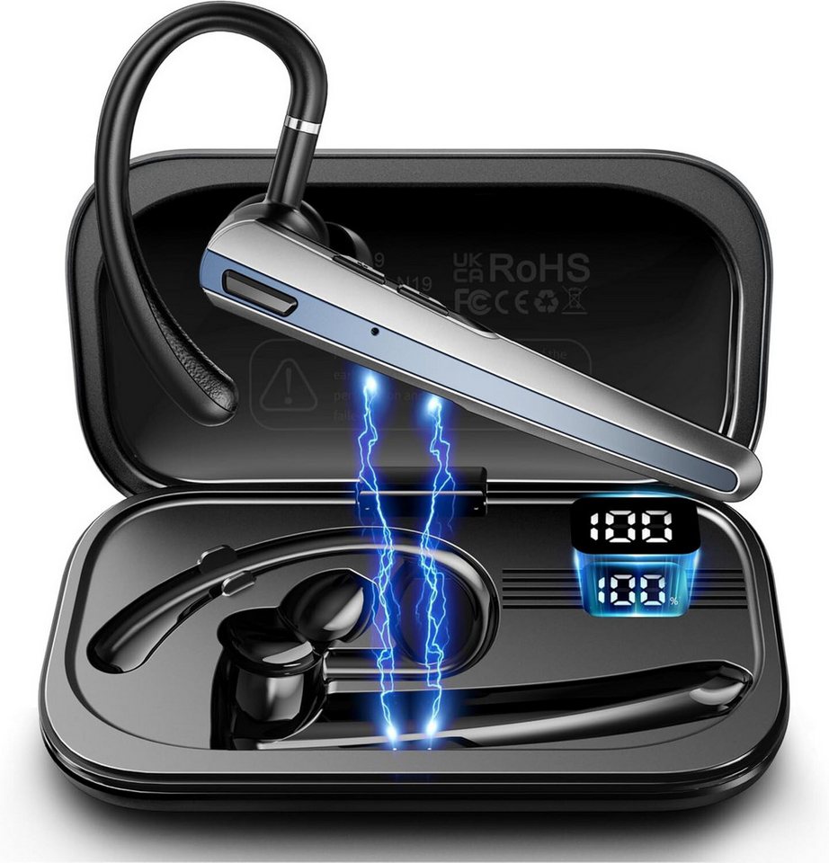SpionProfi Bluetooth Headset Ear Freisprecheinrichtung Handy Telefon Anruf Musik Headset (Universal Bluetooth Headset - Musik, Telefonieren uvm) – Bild 2 von 5