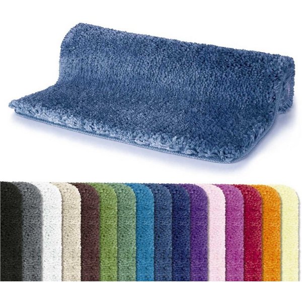 spirella Badematte HIGHLAND, Höhe 40 mm, Badteppich Hochflor, 100% Polyester Microfaser, Anti-Rutsch Beschichtung, für Fußbodenheizung geeignet, waschbar 40°, s