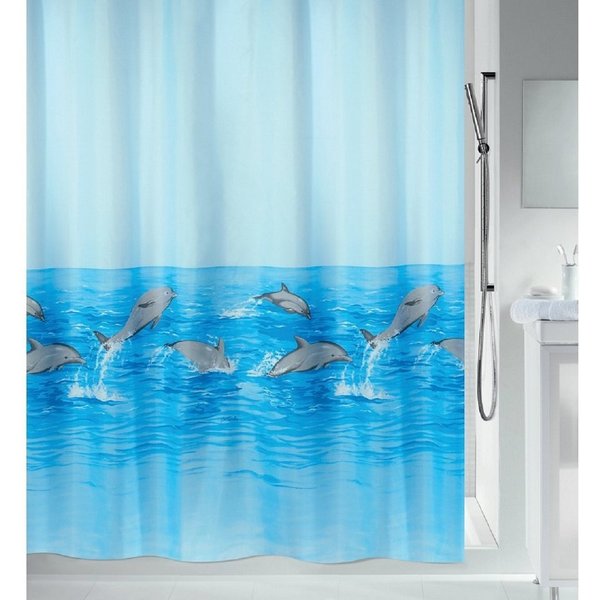 spirella Duschvorhang NEMO Breite 120 cm, Premium Textil-Duschvorhang, 100% Polyester, Made in Europe, wasserabweisend, Anti-Schimmel-Effekt, waschbar 30°, Delf