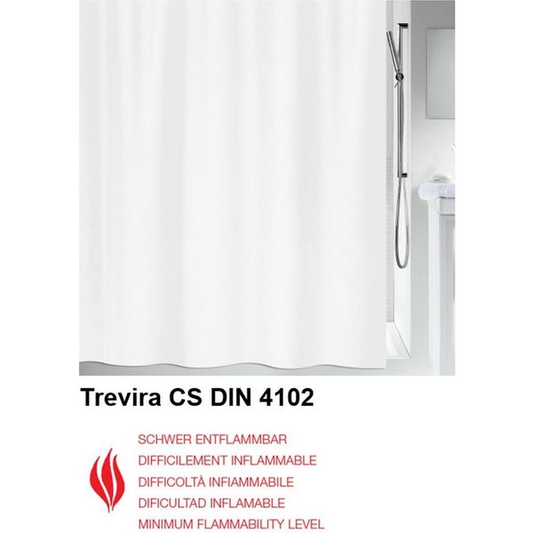 spirella Duschvorhang SECURITAS Breite 120 cm, Premium Textil-Duschvorhang, 100% Polyester, schwer entflammbar Trevira© CS DIN 4102 Brandschutznorm B1, Made in 