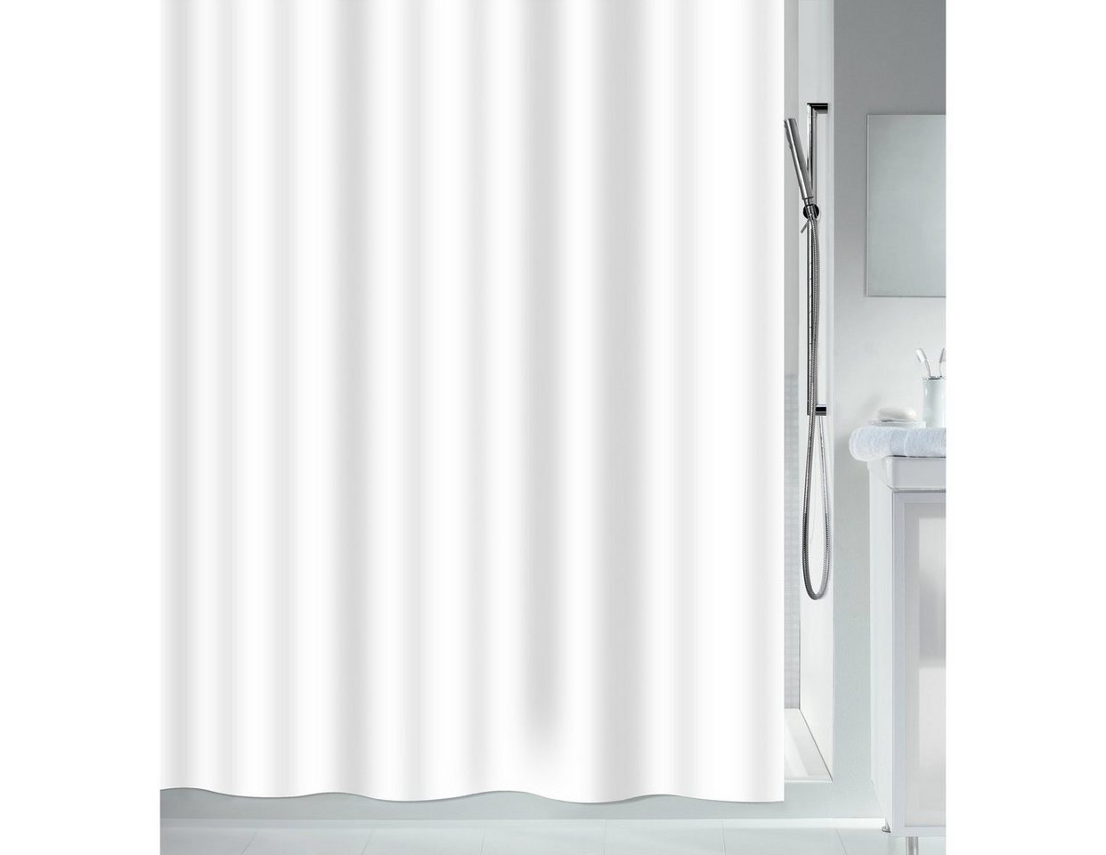 spirella Duschvorhang SECURITAS Breite 120 cm, Premium Textil-Duschvorhang, 100% Polyester, schwer entflammbar Trevira© CS DIN 4102 Brandschutznorm B1, Made in  – Bild 2 von 3