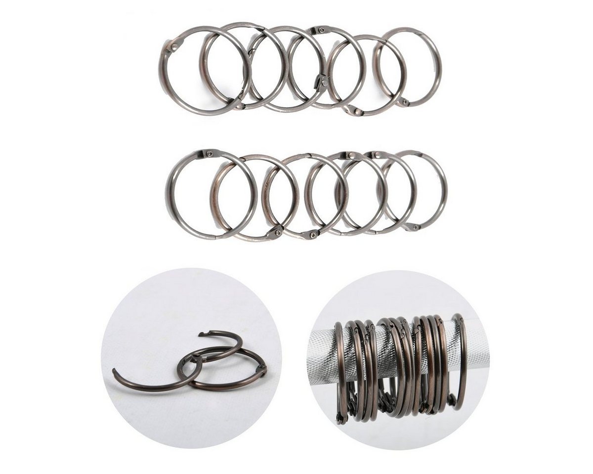 spirella Duschvorhangstange SET KRETA + RINGO SMALL, ausziehbar, geklemmt, zum Einspannen, Komplett Set Duschvorhangstange + 12 Stk. Ringe, stufenlos verstellba – Bild 5 von 5