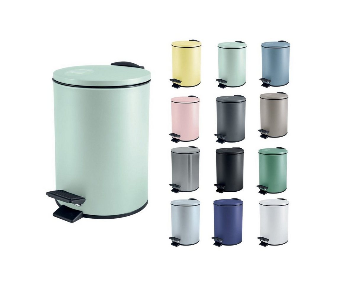 spirella Kosmetikeimer ADELAR, Treteimer mit Softclose-Absenkautomatik, herausnehmbarem Inneneimer, Anti-Fingerprint-Beschichtung, matt Finish, 3L, ice grün – Bild 4 von 4