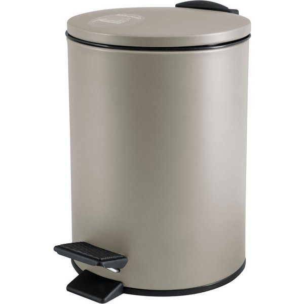 spirella Kosmetikeimer ADELAR, Treteimer mit Softclose-Absenkautomatik, herausnehmbarem Inneneimer, Anti-Fingerprint-Beschichtung, matt Finish, 3L, beige taupe
