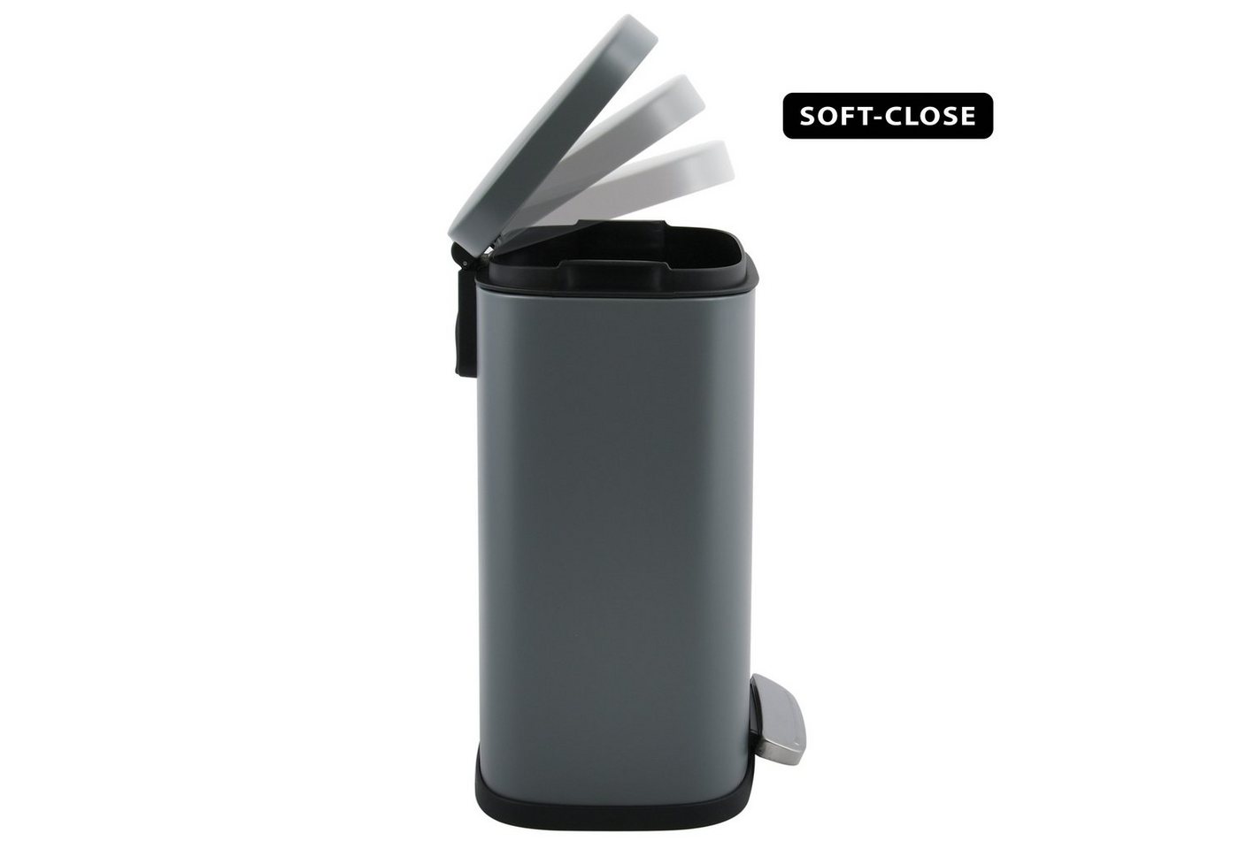 spirella Kosmetikeimer AKIRA, Treteimer mit Softclose-Absenkautomatik, herausnehmbarem Inneneimer, Anti-Fingerprint-Beschichtung, 5L – Bild 2 von 5
